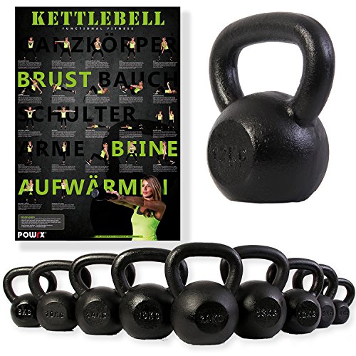 Kettlebell Kugelhantel Guss von POWRX 4 -30 kg
