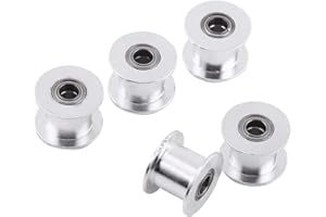 CCYLEZ 5 pièces de courroie crantée 20 dents, poulie tendeuse de courroie crantée en alliage d'aluminium de 10 mm de large, poulie folle pour imprimante 3D avec diamètre extérieur: 18 mm, diamètre