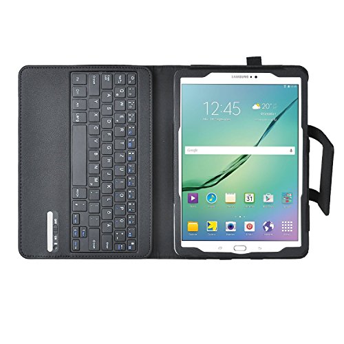 Samsung Galaxy Tab S2 T719 Bluetooth Tastatur [QWERTZ Tastatur]- IVSO mit Standfunction , Abnehmbare Wireless Bluetooth Tastatur Schutzhülle NUR geeignet für Samsung Galaxy Tab S2 T719 20,31 cm (8 Zoll) Tablet-PC, Schwarz - 2