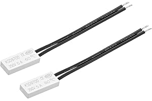 sourcing map 2 Stk. Normalerweise geschlossener Temperaturschalter, 60℃ N.C 5A Thermoschalter Thermostat Bimetall Temperaturregler Schalterregler