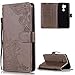 Produktbild FNBK Handyhülle für LG G7 PU Leder Brieftasche,LG G7 Hülle, Spitzen Blumen Flip Wallet Stand Case Card Slot Leder Tasche Karteneinschub Magnetverschluß Kratzfestes in Grau Schutzhülle für LG G7