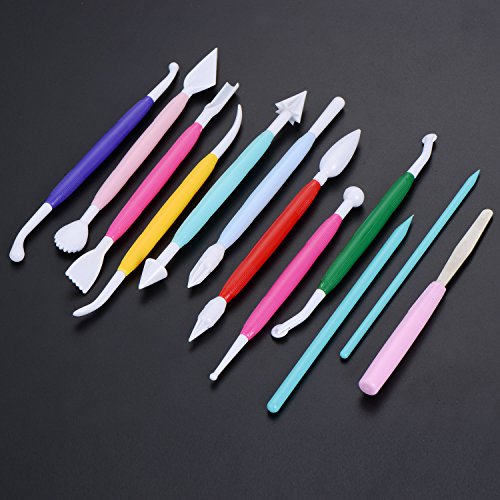 Willbond 12 Stück Töpferei Werkzeug Ton Skulptur Clay Shaping Sculpting Tools Set Keramik Carving Werkzeuge für Keramik Ton Keramik, Verschiedene Farben - 2