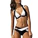 Produktbild Schlussverkauf Bikini Loveso 2017 Damen Elegant Weiß und Schwarz Bikini-Sets Neckholder Push-Up Bademode Zweiteilig Strandmode ((Größe):44 (3XL), Schwarz)