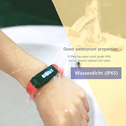 i5 Pro Schrittzähler,Schlafüberwachung,Deutsche Bedienungsanleitung, App und Service – fitness tracker – aktivitätstracker – smart bracelet – Smartwatch für Android Smartphone wie iPhone,Huawei,Samsung, HTC, Sony, sowie usw. Schlafanalyse, Push-Message und Anrufer – ID Benachrichtigung - 4
