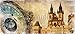 Produktbild Alu-Dibond-Bild 160 x 70 cm: "Old Prague - artistic vintage card", Bild auf Alu-Dibond