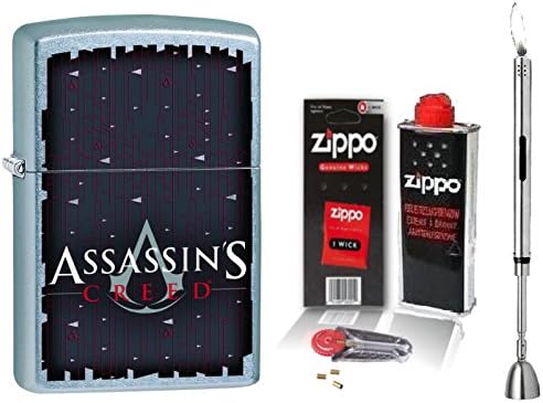 Assassins Creed Zippo Street Chrome &amp; Accessories Choice + R S Lighter Zippo Chrome, mit Zubehör L