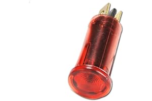 tooloflife Lampe de signalisation LED AC DC 2 couleurs avec douille métallique 12,5 mm Rouge