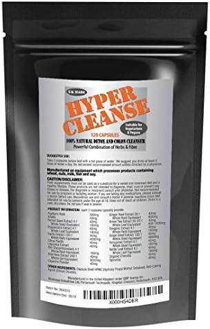 Colon Cleanse - Hyper Cleanse - Helps Ease Bloating &amp; Sluggishness - No Laxative Effect - 2 Months Supply