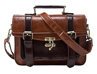 ECOSUSI Sac Bandoulière pour Femme Sac à Main Vintage (Marron)