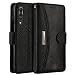 Produktbild IDOOLS Handy Hülle, Hülle für P20 Pro, Leder Schutzhülle mit Kartensteckplatz, Magnetisch Flip Brieftasche, Handyständer Funktion - Schwarz