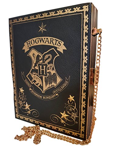 Harry Potter Black Hogwarts Draco Dormiens Nunquam Titillandus Black Clutch Purse handbag with side chain