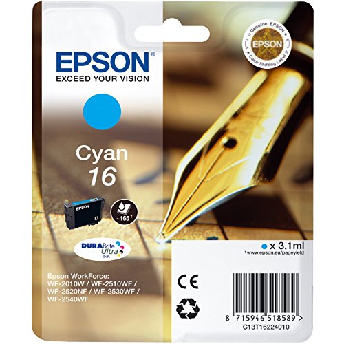 Epson Original T1622 Füller, wisch- und wasserfeste Tinte (Singlepack) cyan - 2