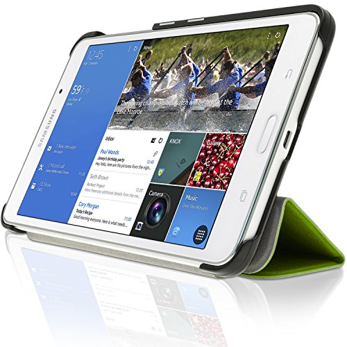 igadgitz Grün PU Ledertasche Hülle Smart Cover für Samsung Galaxy Tab 4 7.0″ SM-T230 mit Multi Winkelbetrachtung Stand + Displayschutzfolie - 6