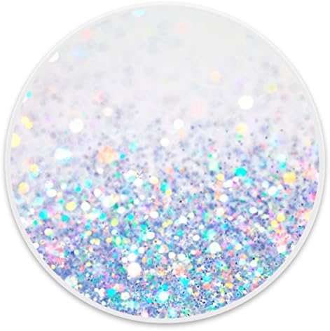 Customstand Multi-Function Mounts and Stands for Girls,Expanding Stand Grip Pop Mount Sockets for Smartphones, iPhone and Tablets - White Glitter White