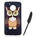 Produktbild Motorola Moto G5 Hülle, Edaroo Bunt Malerei Ultra Slim Schwarz Flexible Silikon Gummi Handy Schutzhülle Schale Schutz Phone Case Cover Dauerhaft Stoßfest Bumper für Motorola Moto G5 - Lustige Niedliche graue Eule
