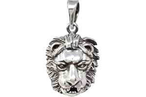 Treasure Bay Men's 925 Sterling Silver Lion Pendant