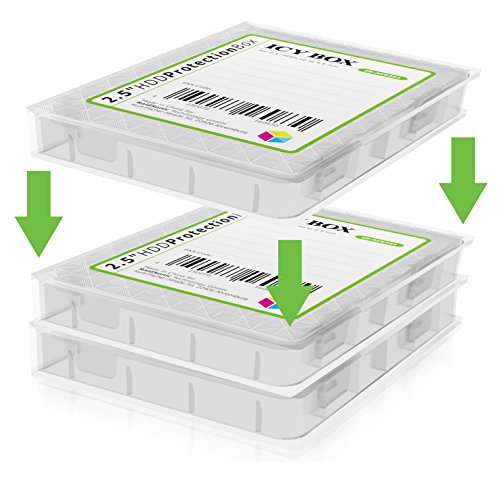 Icy Box IB-AC6251 Einfaches Schutzgehäuse aus Kunststoff für 2,5″ (6,35 cm) HDD/SSD, stapelbar - 5