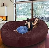 Grand Pouf Couleur Espresso Milano XXL - Recouvert - Rembourrage En Mousse A Mémoire De Forme - Lit Gigantesque, Grand Canapé, Canapé-lit Confortable Pour Enfants, Adulte et Adolescents.