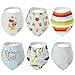 Discoball 6 PCS Lovely Infant Baby and Toddler Bandana Drool Bibs 100% Absorbent Cotton Front Saliva Towel Dribble Bibs(Unisex design)