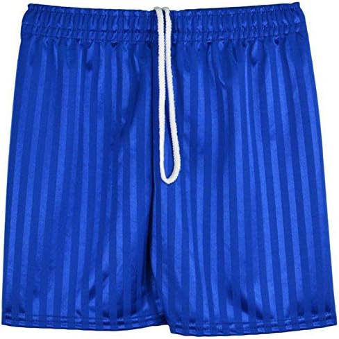 Boys Mens Girls Unisex Shadow Stripe Gymnastics Sports Football Games School Shorts Royal Blue (3-4 Years)