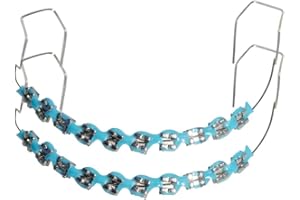 Wudaizhi 10 Tipo De Soporte Gancho De Soporte De Metal Azul Decoración Temporal De Dientes con Alambres De Metal Y Ligaduras De Ortodoncia Decoraciones Dentales