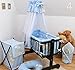7 Pcs Crib Bedding Set with All-round Bumper 90x40 cm, Canopy & Bow - Pattern 4