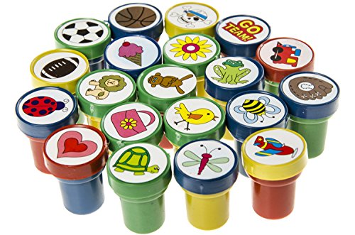 60 tlg. Stempelset Stempel für Kinder Stamp Kinderstempel selbstfärbend Tombola Schulbedarf Mitgebsel Kindergeburtstag Stempelkissen - 3