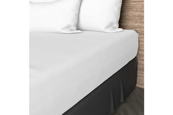 Soleil d'ocre, Drap Housse, Coton 57 Fils, Blanc, 140x190 cm