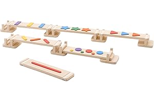 YULEYU Wood Balance Board, Wooden Balance Beam for Toddler, Heigh Adjustable, Gymnastics Balance Beam Obstacle Course for Toddler