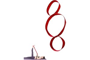 CEZKFH Dehnungsband Drei Rote Kreise Übungsschlaufe Für Rasche Traningsergebnisse Band Zum Dehnen Für Viele Sportarten Für Effiziente Schmerztherapie - Fitness Band Yoga Gurt Baumwolle