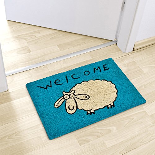 Relaxdays – Felpudo con la Imagen de una Oveja Impresa para la Entrada