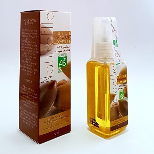 NatureElle Argan Oil 100% Pure and Organic Oil for skin and hair - Pure and Natural Anti-age - Dispenser 60 ml