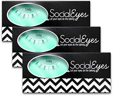 SocialEyes Dolly Lashes Natural Fake False Eyelashes Eye Lashes Bottom 3 Packs