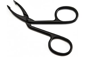 FADERR Augenbrauen-Pinzette, Scheren-Form, Augenbrauen-Pinzette, Nasenhaarentferner, flache Spitze, Augenbrauen-Clip, Haarzupfer, Schere mit gebogener Spitze