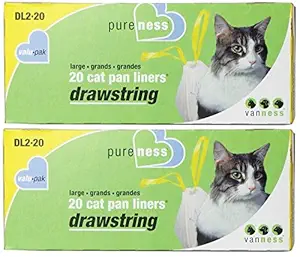 Large Drawstring Valu-Pak Cat Pan Liners, 20 Count (Pack of 2) Total 40