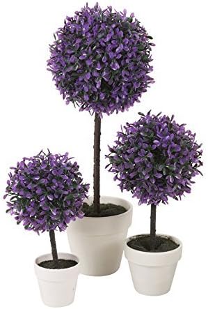 DECORATIVE ARTIFICIAL BALL PLANT (Lavander, Small, 1 Plant)