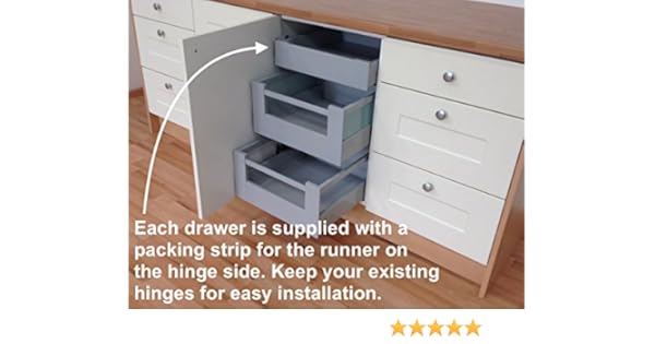 3 X Internal Kitchen Drawers 1 X Shallow 2 X Deep Blum