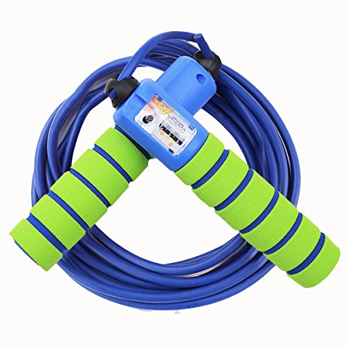 Springseil Speed Rope von Auskio, Springseil Kinder mit Zähler&Komfortablen Griffen für Fitnesstraining abnehmen Fat Burning übungen, für Kinder und Erwachsene geeignet(ein ersatz Seil als Geschenke) - 2