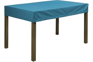 Planesium Housse pour Table de Jardin, Housse de Protection Bâche Imperméable pour Meubles Jardin et Hivernage Mobilier Salon de Jardin 575g/m 213cm x 113cm x 15cm Turquoise