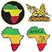 Produktbild Afrika Reggae Rastafari 4er Set Bestickte Aufnäher Aufbügler Patches Bügelbild Rasta Africa The Lion Of Judah Rastafarben Patch