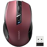 UGREEN 4000 DPI Ergonomik Sessiz Kablosuz Optik Mouse, Kırmızı, 25752