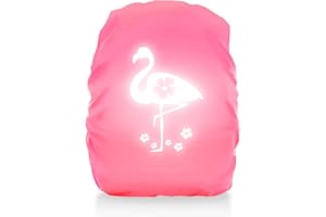 WANGDEFA Regenschutz Schulranzen Einhorn Regenschutz für Rucksack Step By Step Regenhülle Wasserdichter Rucksack Überzug Reflektierend für Mädchen Kinder