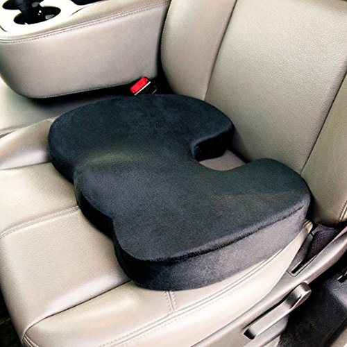 Sand 's Clover Sitzkissen, Steißbein Memory Foam Sitzkissen - Orthopädische Komfort Schaum Kissen für Relief von Ischias, Rücken und Steißbein Schmerzen - Tragbar Ergonomische Stuhl Sitz Pad für Indoor, Outdoor, Zuhause und Büro, Computer, Couch, Fahren, automatisch Sitz, Rollstuhl, Stadion, 17.72x13.78x2.76 inch (schwarz)