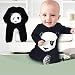 Qianyummy Baby Boy Rompers Panda Long Sleeve Baby Climbing Clothes (0-3 Months, Black)