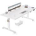 TRIUMPHKEY Electric Standing Desk 180x80cm Height Adjustable Desk with 3 Memory Smart Pannel Sit To Stand Desk with USB Charging for Home Office Rising Electric Table(White&White)