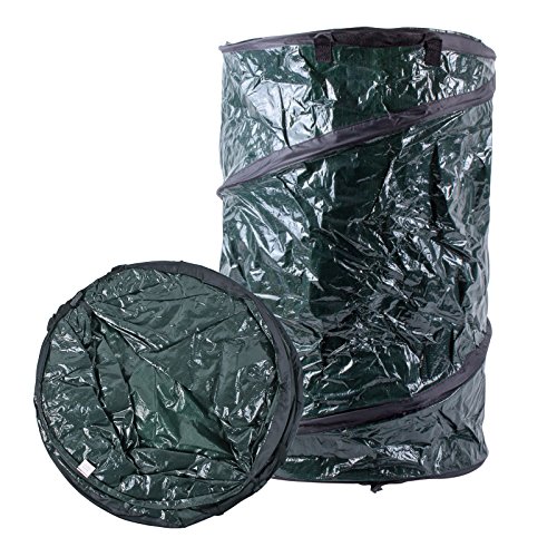 2x Gartenabfallsack 120 Liter Pop Up, grün, Tragegriffe, Ø 450 x 750 mm - 3