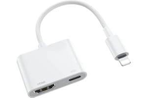 OLKIEQZ Lightning HDMI Adapter 【MFi Zertifiziert】 1080P iPad HDMI Adapter Bildschirm Konverter/iPhone auf HDMI/Lightning auf HDMI Digital AV Adapter， für iPhone 14/12/11/XS/XR/X/8/7/iPad/Projektor/Monitor/TV