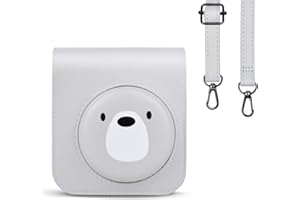 Rieibi Custodia per fotocamera compatibile con Fuji Instax Mini 12, custodia da trasporto per fotocamera istantanea Fujifilm Instax Mini 12 - Mini 12 custodia con tracolla - Orso