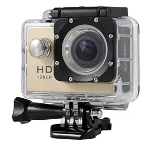 TechKing (SPECIAL DEAL WITH 12 YEARS WARRANTY) 4K 30fps Action Camera with 170 Degree Wide Angle, 16 MP Image Resolution CMOS Sensor, WiFi, 30M Water Resistant for Youtuber/Bike Rider's/Helmet/Stunt Recorder-GOLDEN