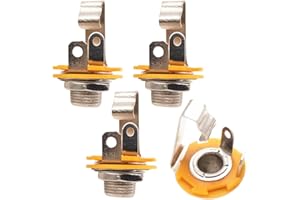 AKSIQIOL 4 1/4 inch mono guitar input sockets 6.35mm TS panel mounting sockets with washers and nuts Welding type Heavy duty 1/4 "stereo sockets suitable for guitars, bass, speakers, foot switches, audio ampli
